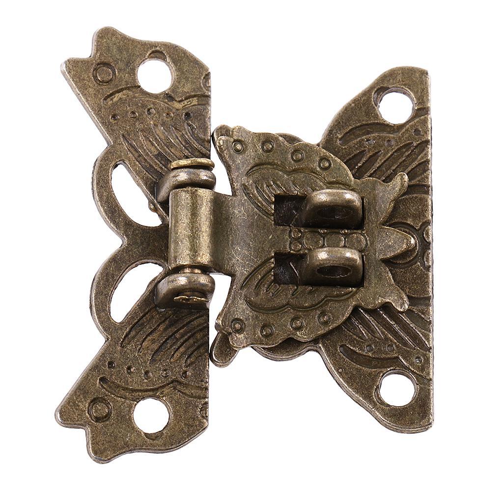 2-5pack Antique Butterfly Latch Hasp for Jewellery Box Cabinet Drawer Decoration