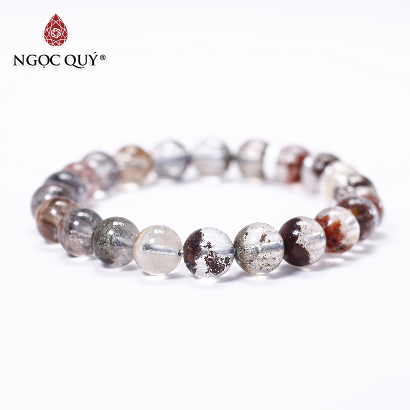 Vòng tay đá ưu linh đa sắc size hạt 9mm - Ngọc Quý Gemstones