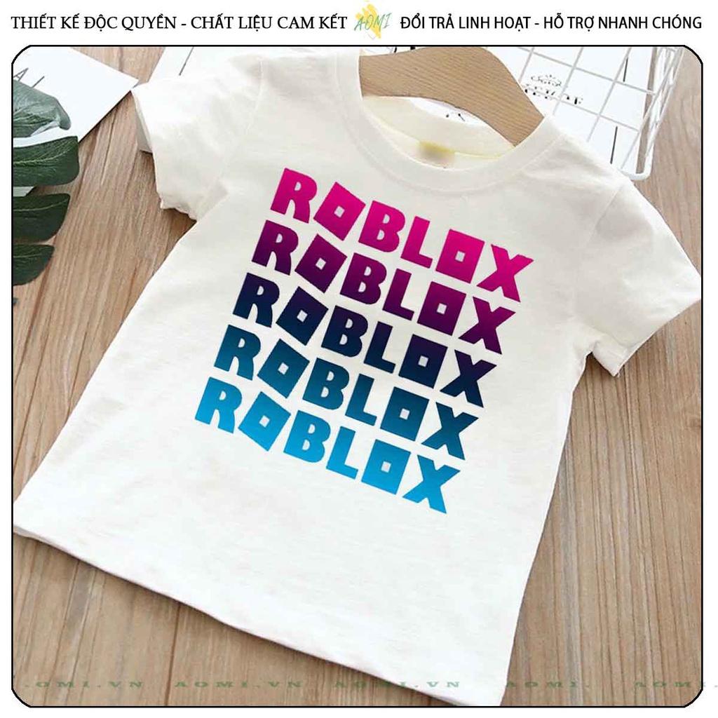 ÁO THUN ROBLOX UNISEX PHÔNG TRẮNG NAM NỮ GIA ĐÌNH CẶP ĐÔI SIZE TRẺ EM CHO BÉ TRAI GÁI AOMIVN