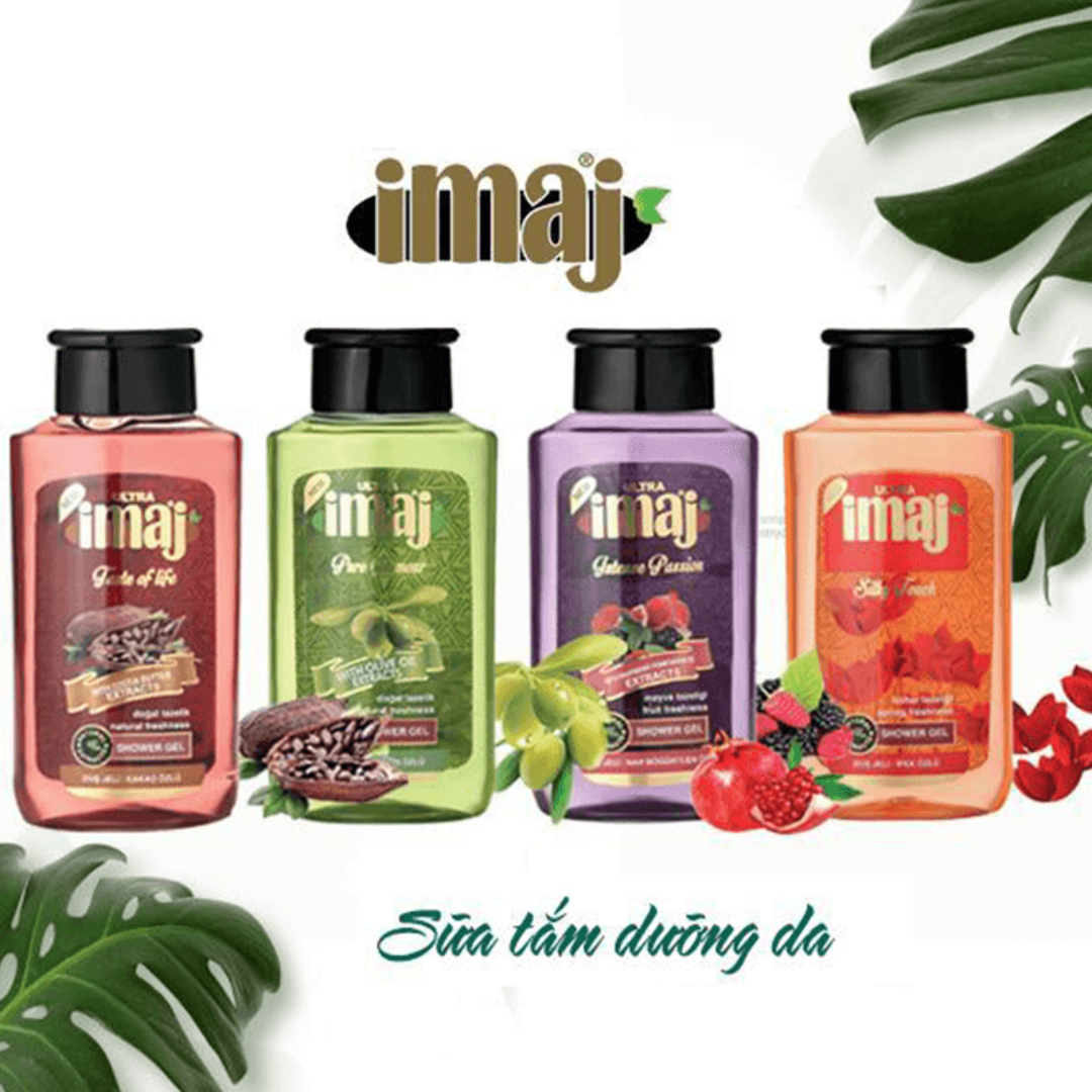 Combo 2 Chai Sữa Tắm Dưỡng Da imaj Chiết Xuất Từ Olive và Chiết Xuất Từ Tơ Tằm 500ml - Hàng Chính Hãng