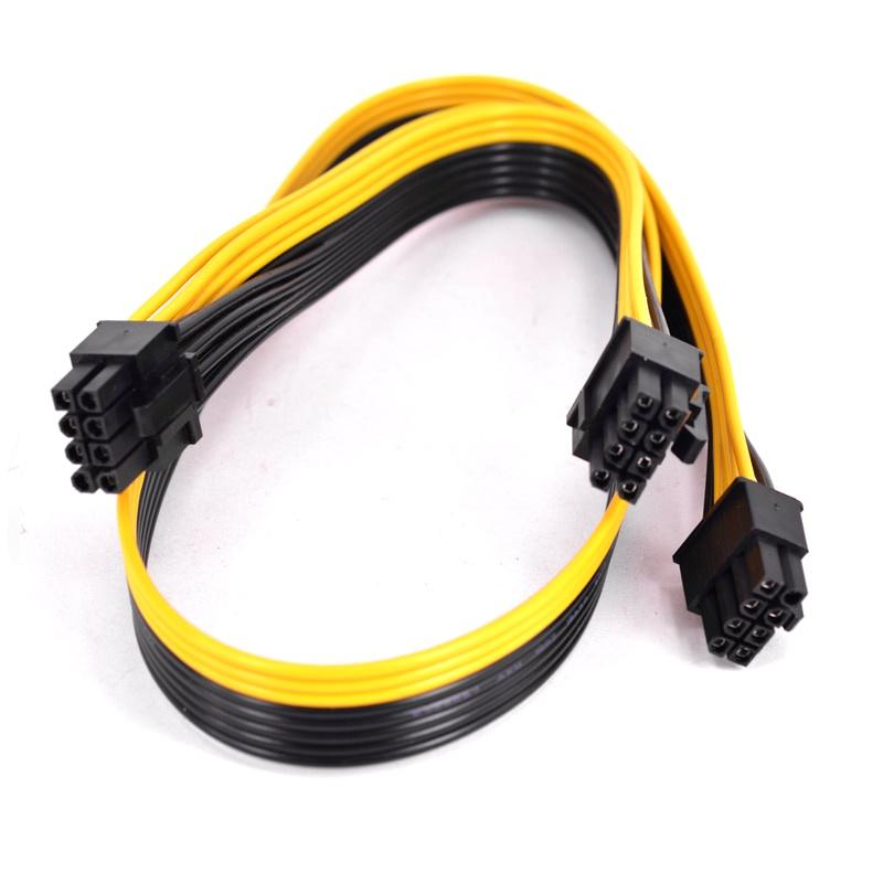 Dây Cáp Nguồn PCI-e 8Pin Sang 2 Cổng 6 + 2 Pin 6 + 2 Pin male Đến 8 Pin male Cho Silverstone PSU
