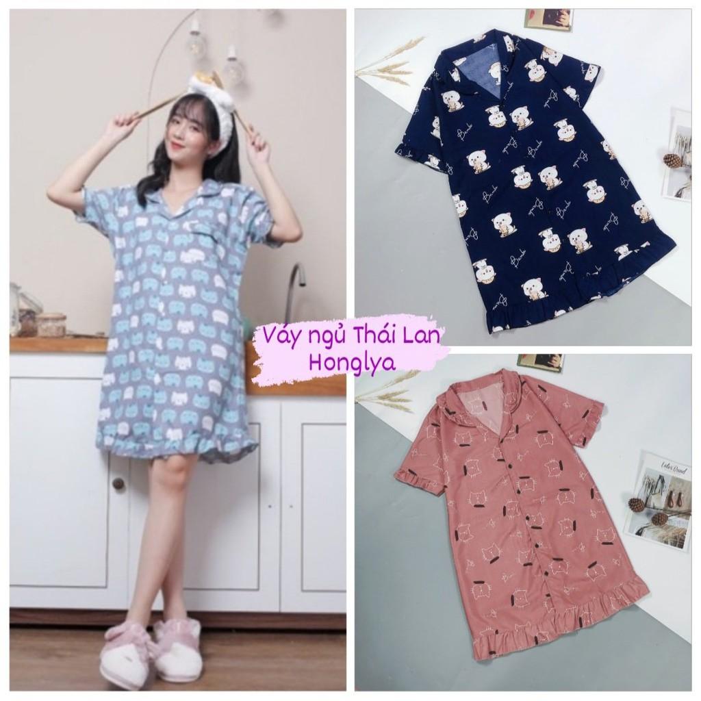 Mẫu mới về Váy ngủ Pijama cực hot hit cổ phối bèo xinh xắn