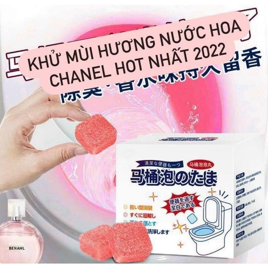 Hộp 12 Viên Thả Bồn Cầu Hương Nước Hoa Chanel Hot 2022,Gốc Thực Vật Hữu Cơ, Tẩy Toilet Khử Mùi, Diệt Khuẩn An Toàn