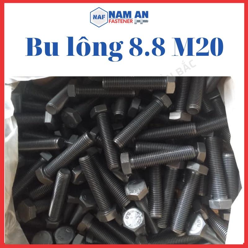 Bulong M20 cấp bền 8.8, bu lông lục giác M20, bu lông 8.8, đường kính 20mm, độ dài: 40->200mm