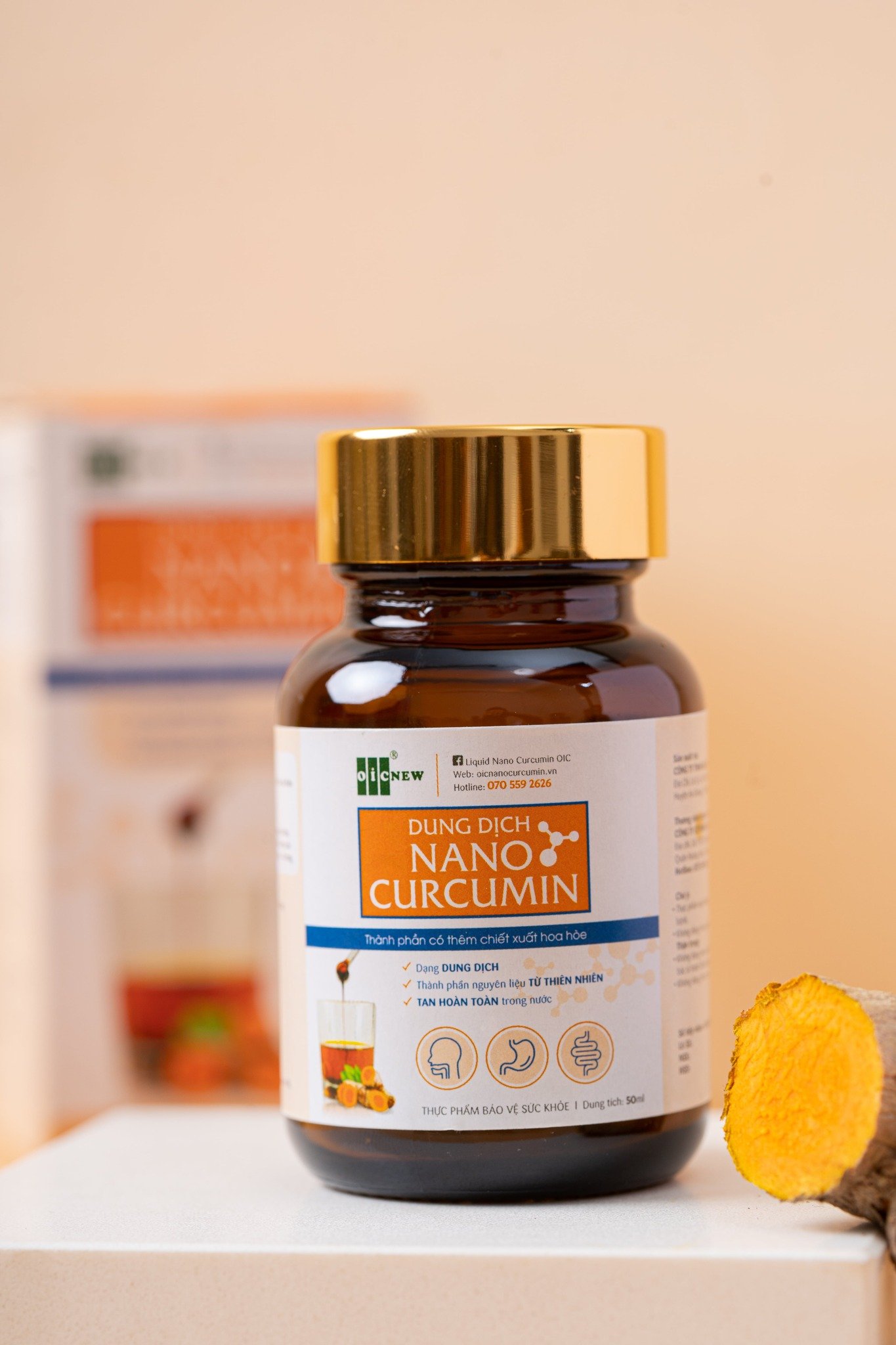Thực phẩm chức năng Nano curcumin Oic dạng dung dịch Liquid Nano Curcumin OIC 50ml