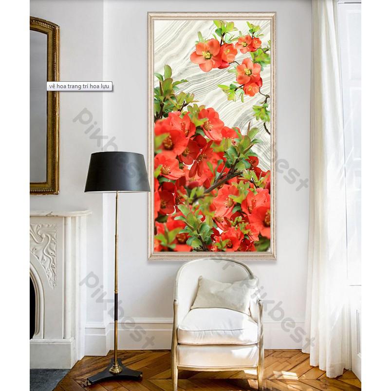 Tranh dán tường Tranh 3D dán tường Hoa Đào Trên Vách 02