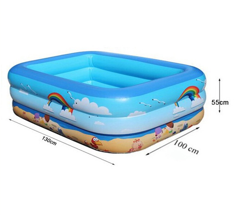 Bể Bơi Bơm Hơi Hình Chữ Nhật Họa Tiết Đáng Yêu BB03 Đáy Chống Trượt An Toàn Cho Bé