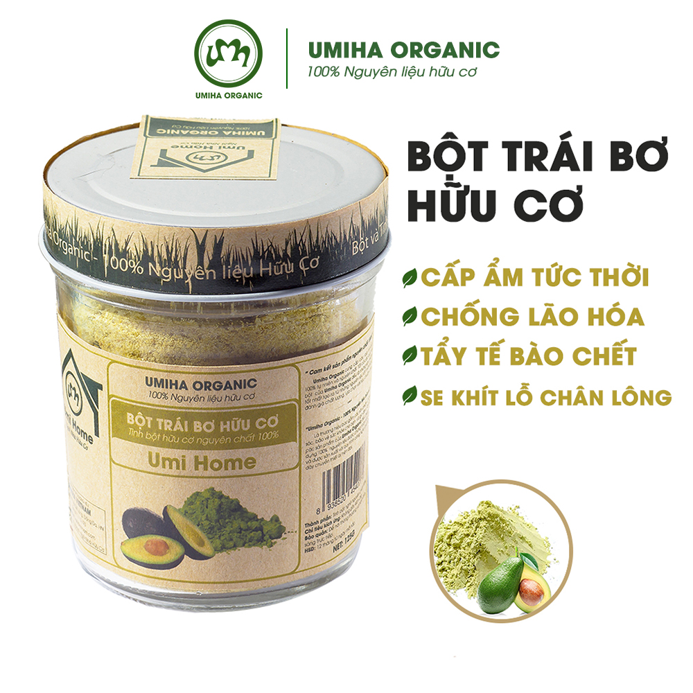 Bột Trái Bơ Nguyên Chất UMIHOME (135g) - Dùng cho đắp mặt, dưỡng trắng da, loại bỏ mụn hiệu quả