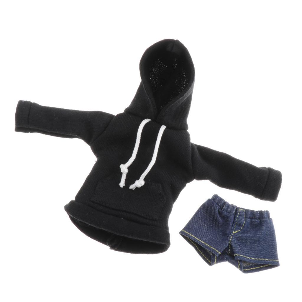 2x Doll Pants And Long Sleeve Sweatshirt Doll Outfits for 1/6 Blythe Dolls