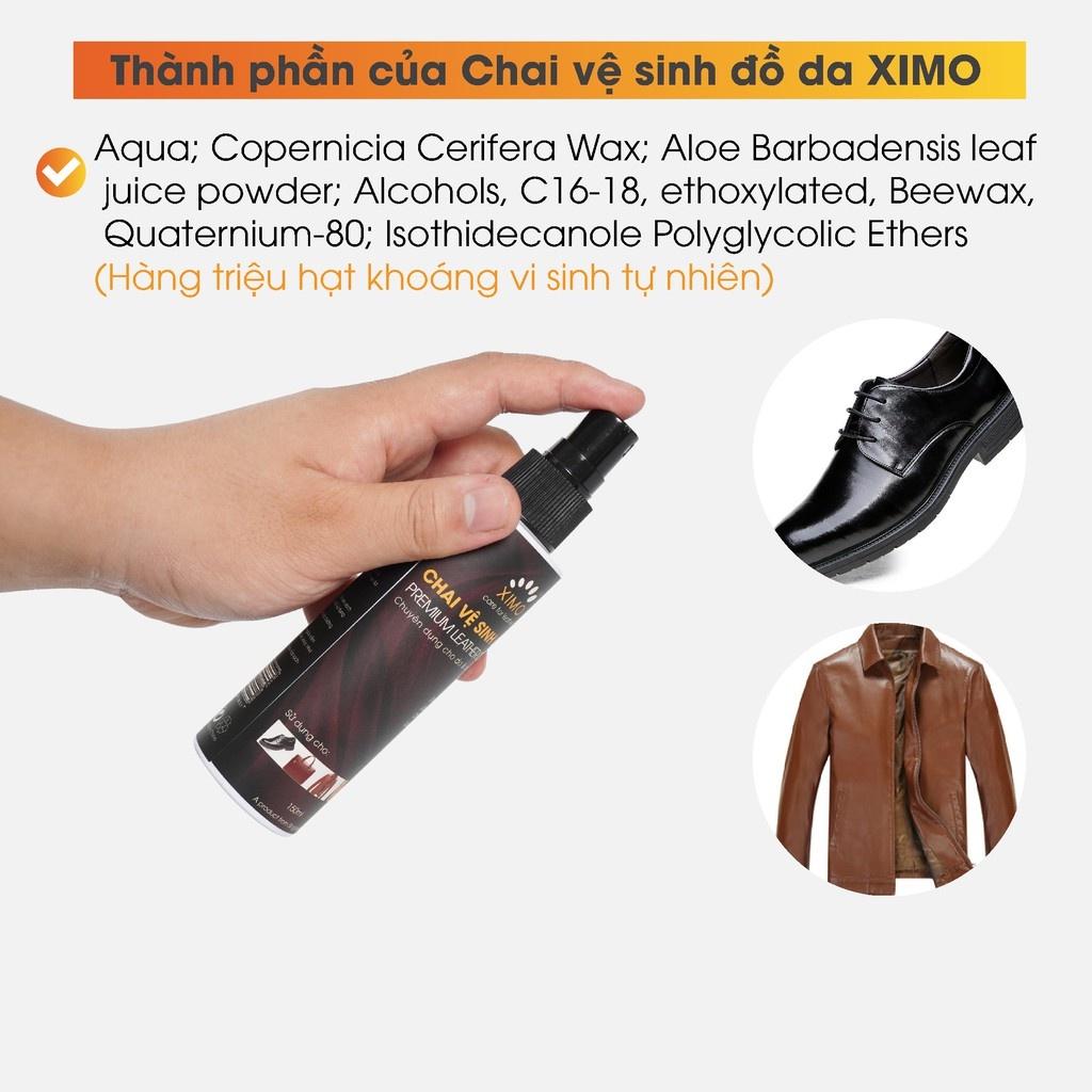 Chai vệ sinh giày đồ da, túi ví, áo, ghế da giúp làm sạch, dưỡng ẩm chống mốc XIMO