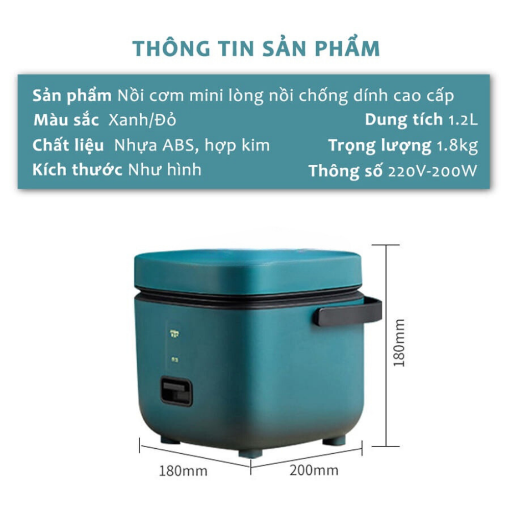 Nồi Cơm Điện Mini Đa Năng JIASHI 1.2L Hàng Nội Địa Cao Cấp (Nấu Cháo, Chưng, Hấp,...) - HÀNG CHÍNH HÃNG MINIIN