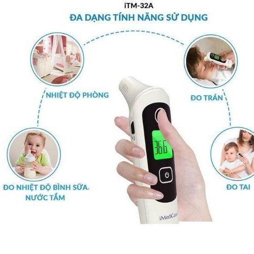 Nhiệt Kế Điện Tử Hồng Ngoại 32A, Đo Trán, Tai, Môi Trường, Bề Mặt Vật Thể