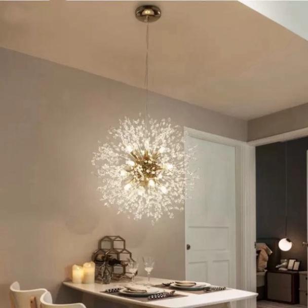 Ảnh thật - Đèn chùm bông tuyết, đèn thả trần hiện đại TL045 - khuyến mại bóng led DT HQ