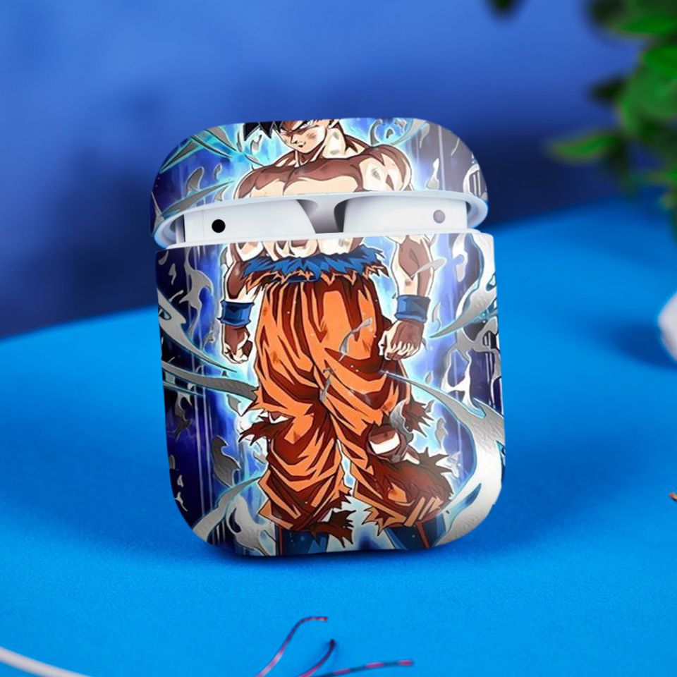 Miếng dán skin chống bẩn cho tai nghe AirPods in hình Songoku Dragon Ball - 7vnr035 (bản không dây 1 và 2)