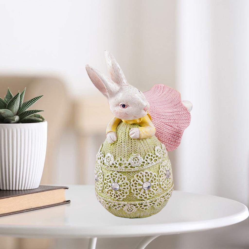 Bunny Rabbit Statue Resin Sculpture Figurine Home Decor Ornament