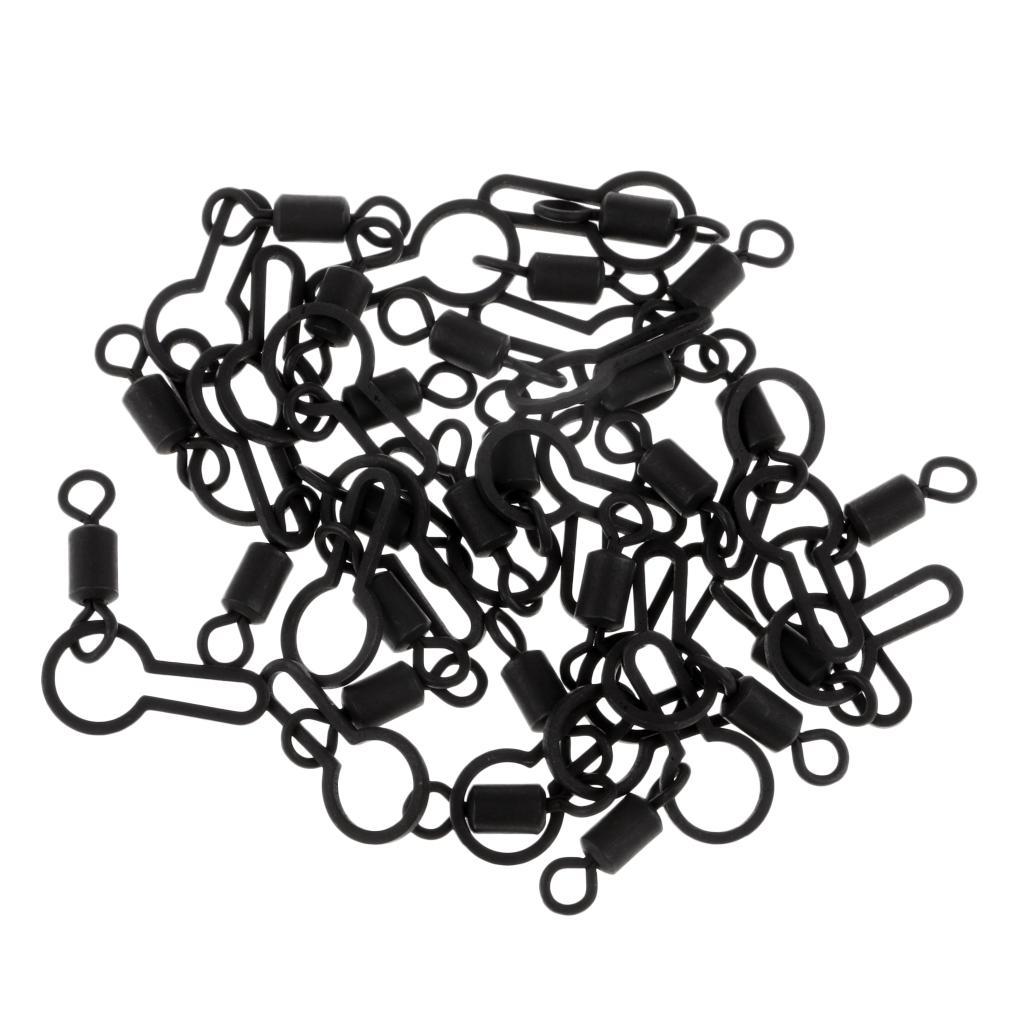 25pcs 28mm PVA Bag Swivels Carp Fishing Tackle Rolling Swivel Snaps Clips