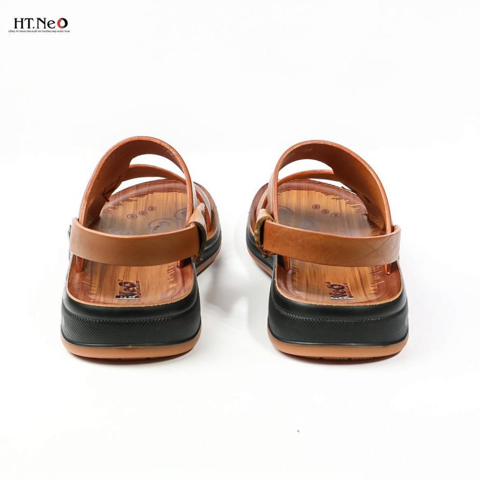 Sandal nam - Dép da bò đế kếp cao ngay lập tức 3.5cm, da rất mềm đi êm chân khâu may chân quai (SD82)