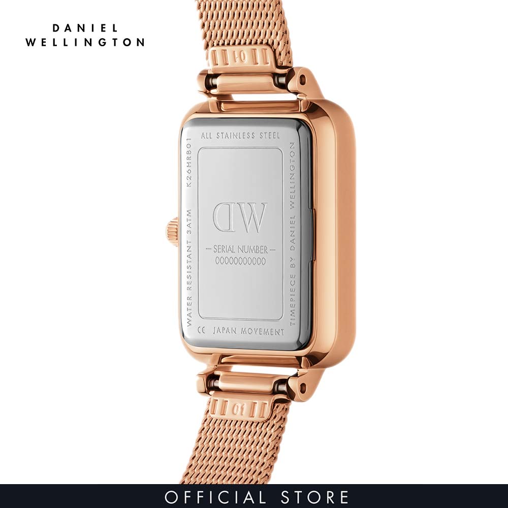 Đồng hồ Nữ Daniel Wellington dây Lưới - Quadro Pressed Melrose 20x26 mm DW00100510