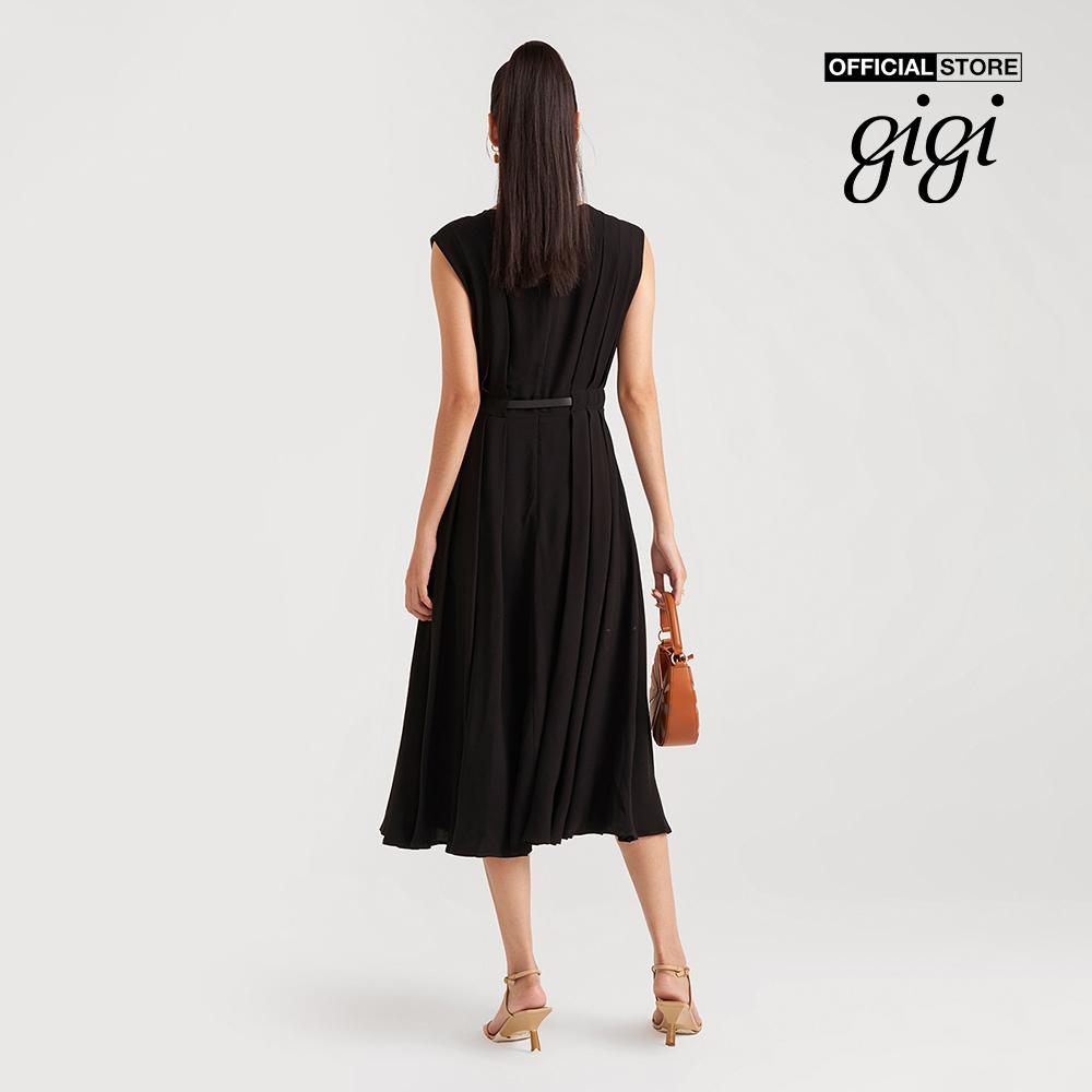 GIGI - Đầm midi cổ V sát nách thời trang G2102D221166