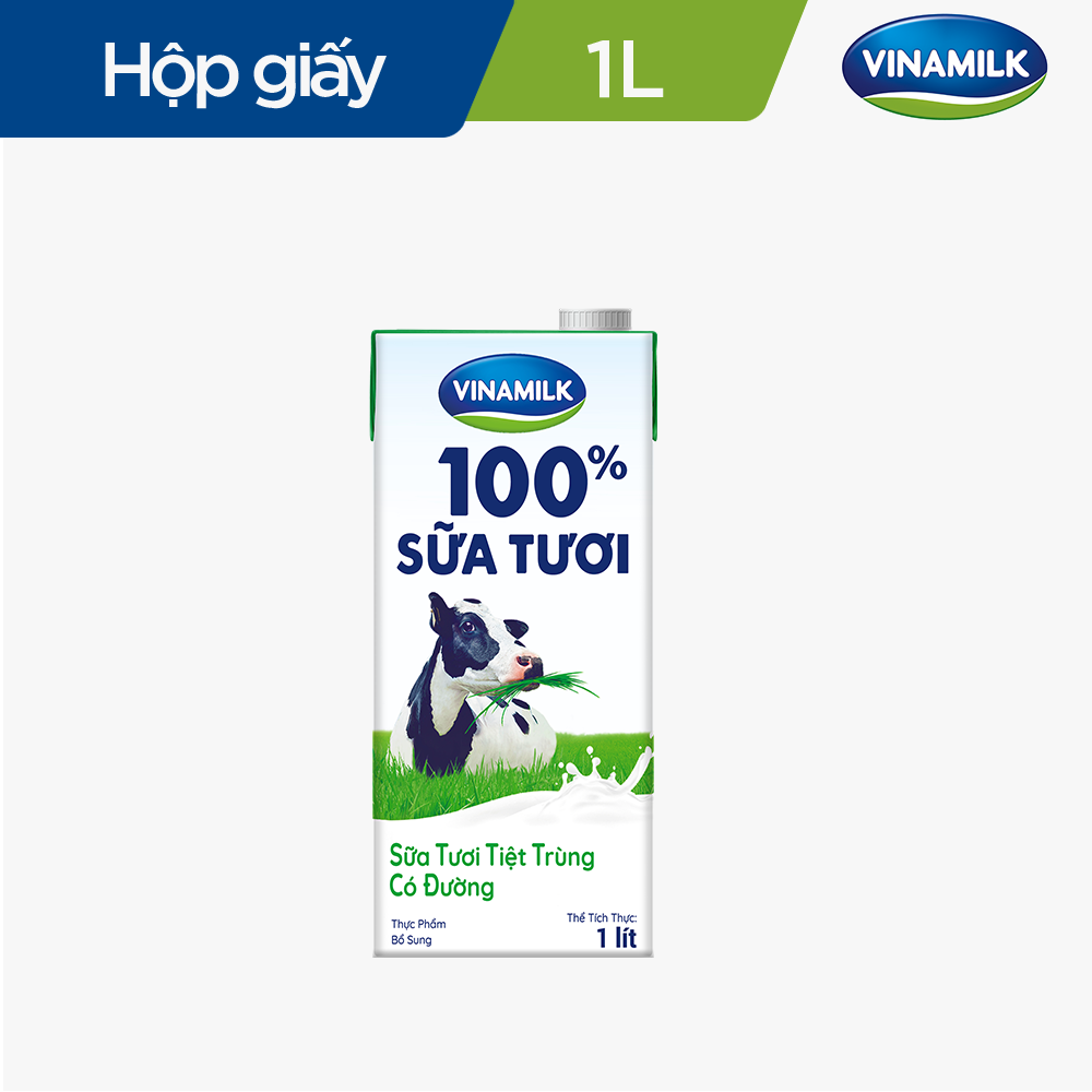 Thùng 12 Hộp Sữa Tươi Tiệt Trùng Vinamilk 100% Có Đường