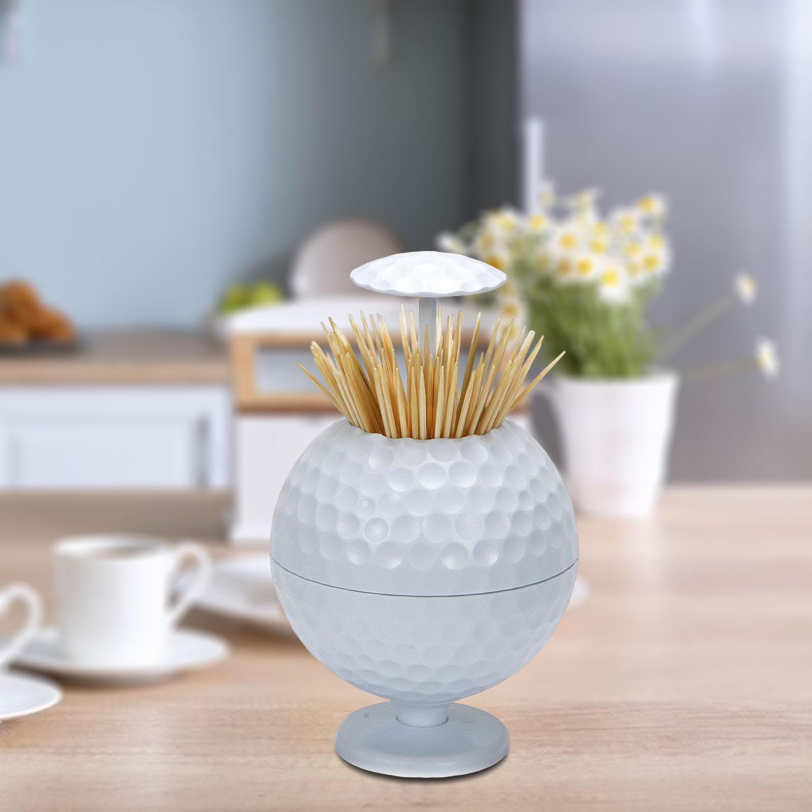 Golf Ball Design Toothpick Box One Touch Automatic for Home Desktop Decor