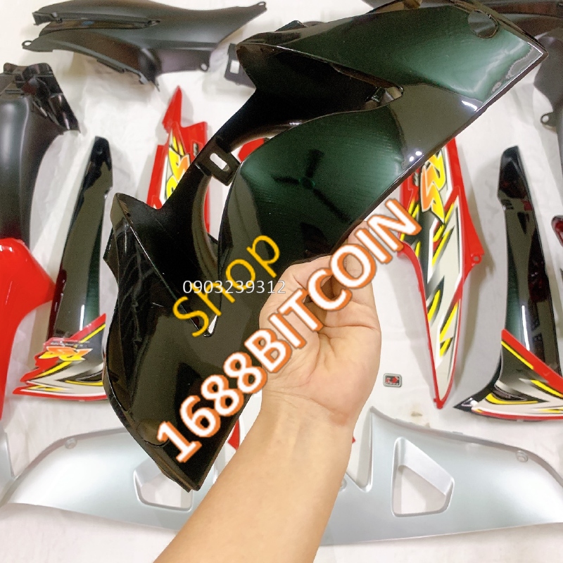 Bộ dàn áo nhựa dành cho xe wave rs 2008- S100-Alpha-50cc đời 2006 đến 2016 màu Đỏ -nhựa abs nguyên sinh cao cấp
