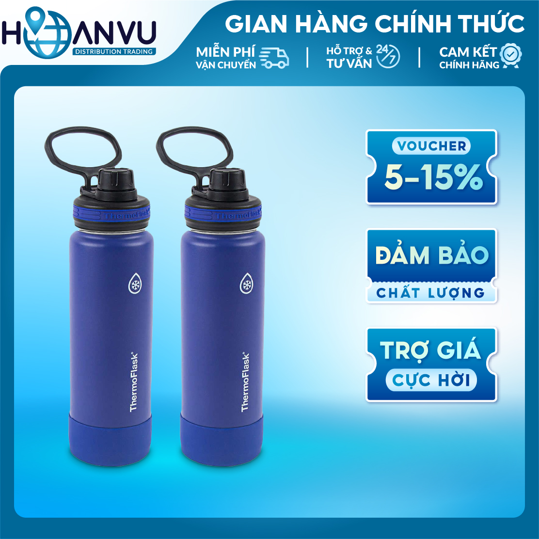 Bình Giữ Nhiệt Thép không Gỉ ThermoFlask Leakproof Spout Lid, 4 màu (710ml)