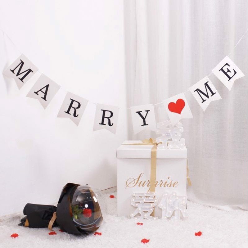 Bộ bong bóng trang trí cầu hôn proposal balloon set hpni21