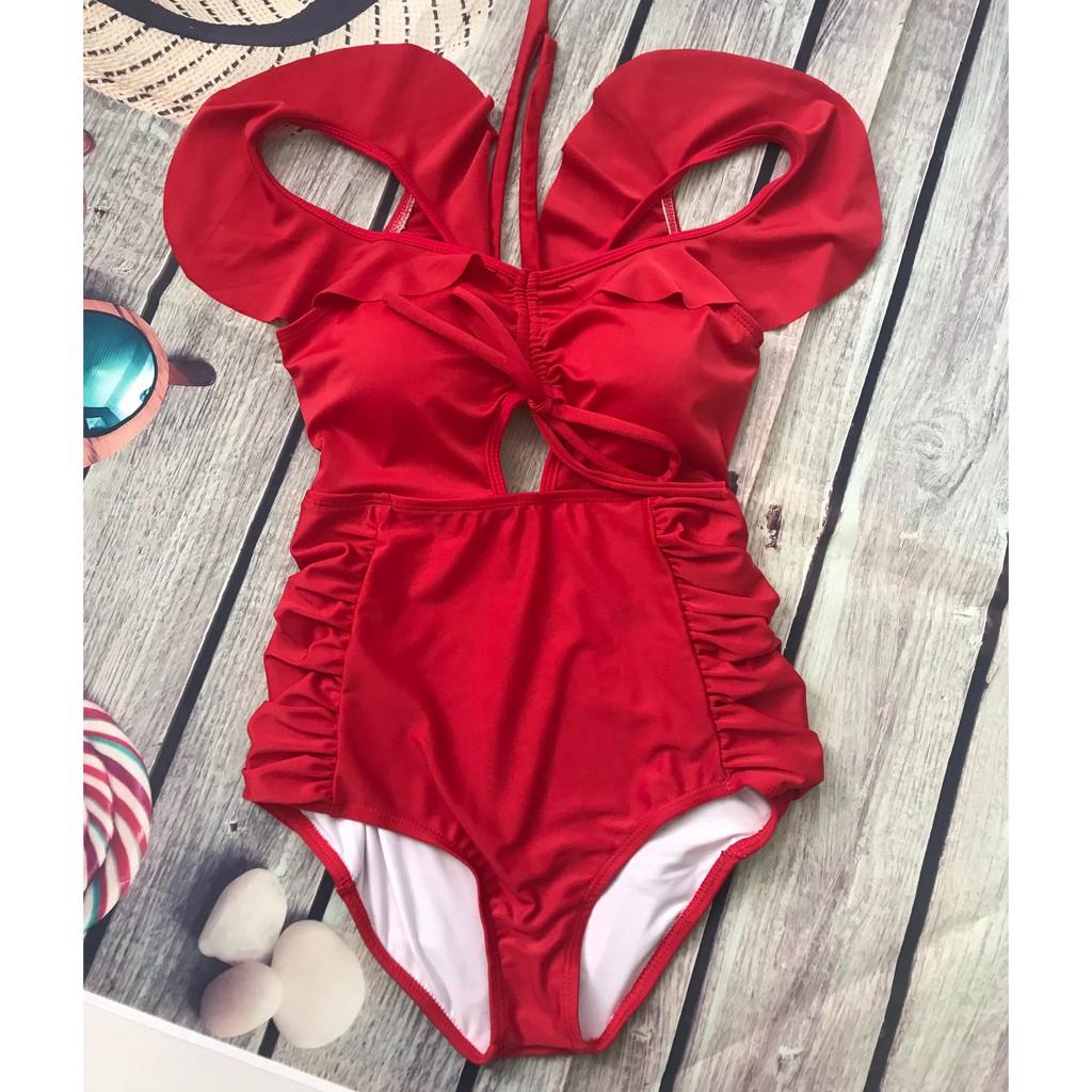 BIKINI Liền Thân Cánh Tiên - BININISTORE - Màu Đen-Cam Đất