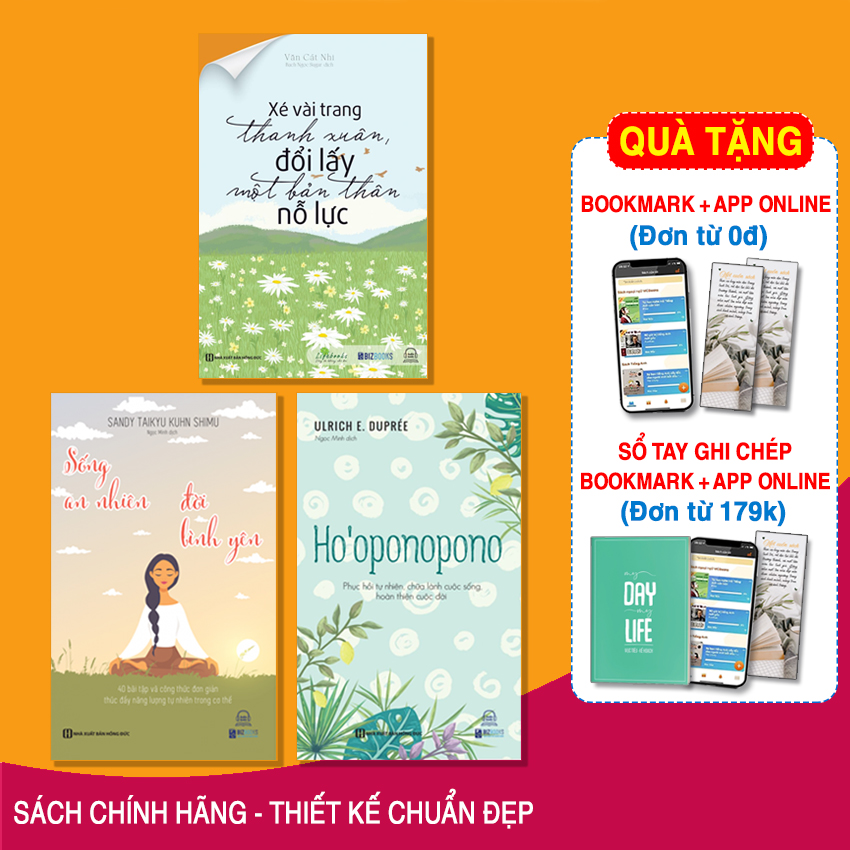 Combo 3 Cuốn Thay Đổi Cuộc Đời Xé Vài Trang Thanh Xuân, Đổi Lấy Một Bản Thân Nỗ Lực Sống An Nhiên Đời Bình Yên Hooponopono - Phục Hồi Tự Nhiên, Chữa Lành Cuộc Sống, Hoàn Thiện Cuộc Đời - Bizbooks X Minhanbooks
