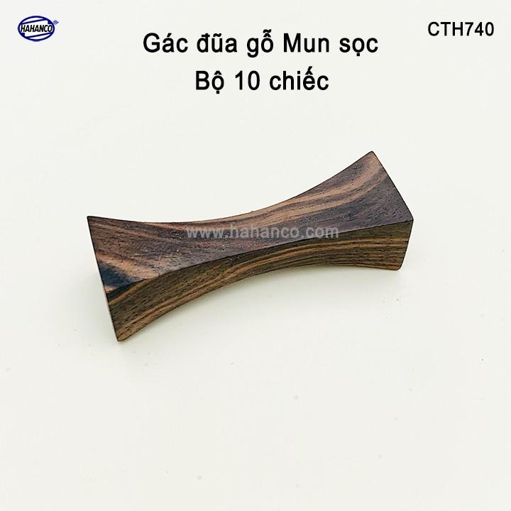 Bộ 10 gác đũa gỗ Trắc /Mun sọc (CTH740) Tiện dụng và sang trọng trên bàn ăn - An toàn cho sức khỏe