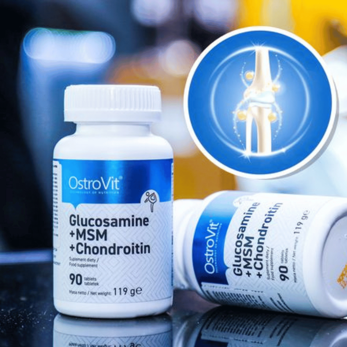 Viên Uống Hỗ Trợ Xương Khớp Ostrovit Glucosamine + MSM + Chondroitin (90 Viên) Thực Phẩm Bổ Sung Sức Khỏe | Nhập Khẩu Ba Lan