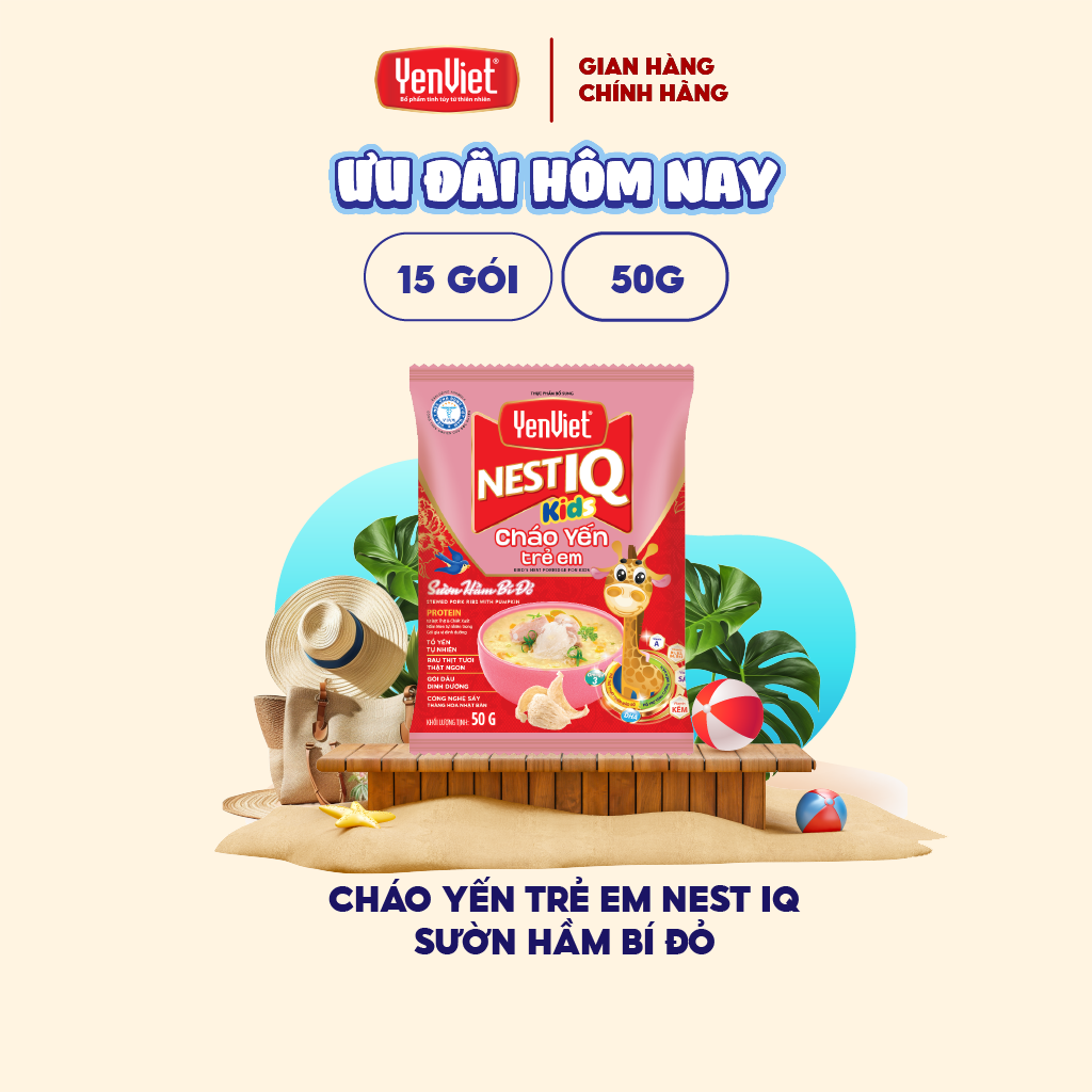 Combo 15 gói cháo yến trẻ em Yến Việt công thức độc quyền, bổ sung dưỡng chất, trẻ tăng cân, cao lớn