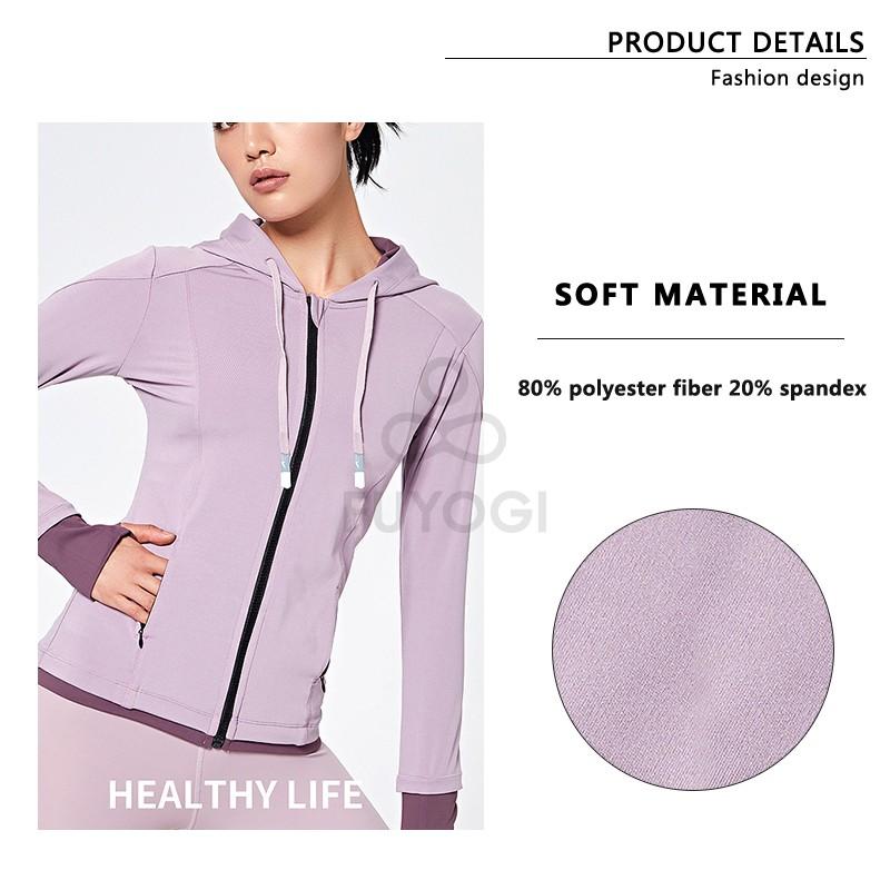 Women's Sports Jacket Breathable Slim Fit Long Sleeve Hooded Sweatshirt Outdoor Running Fitness Sportswear