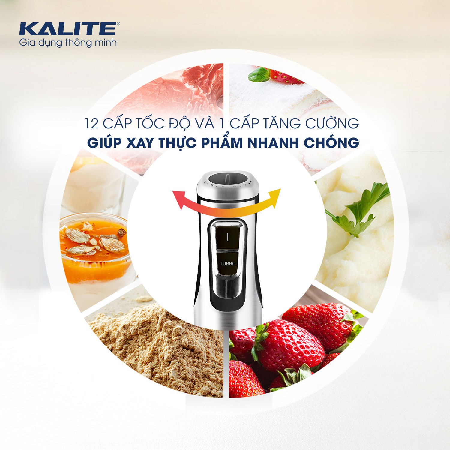 Máy Sinh Tố Cầm Tay KALITE KEB4112 Châu Âu Vỏ Hợp Kim Dung Tích 1100 ML Công Suất 600 W - Hàng Chính Hãng