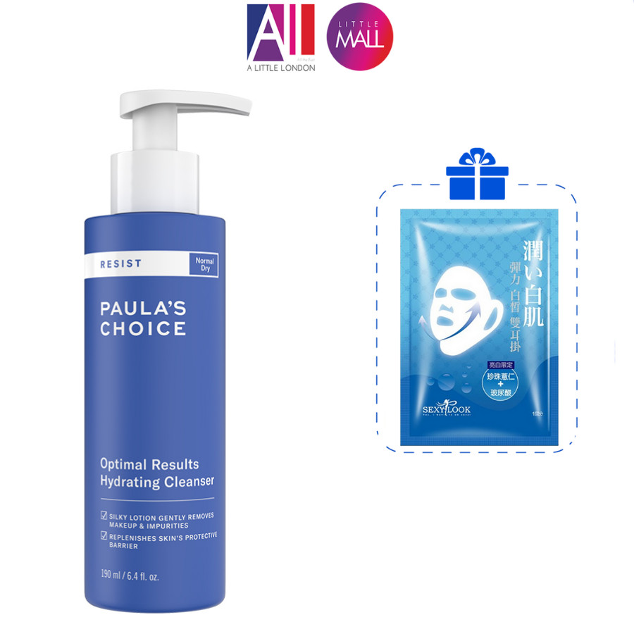 Sữa rửa mặt dưỡng ẩm Paula's Choice resist optimal results hydrating cleanser 190ml TẶNG mặt nạ Sexylook