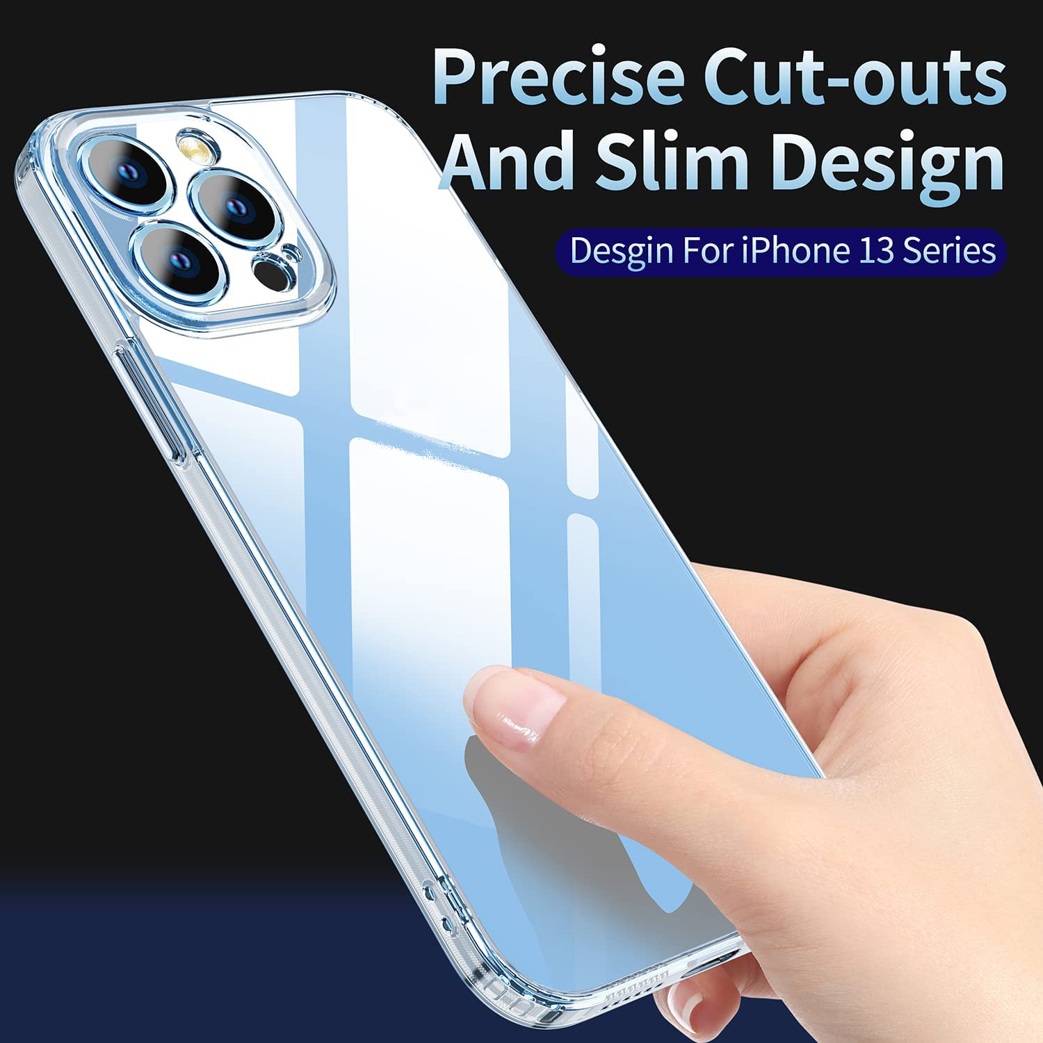 Ốp lưng chống sốc bảo vệ camera cho iPhone 13 / 13 Pro / 13 Pro Max hiệu Memumi Glitter siêu mỏng 1mm Độ trong tuyệt đối, chống trầy xước, chống ố vàng, tản nhiệt tốt - hàng nhập khẩu