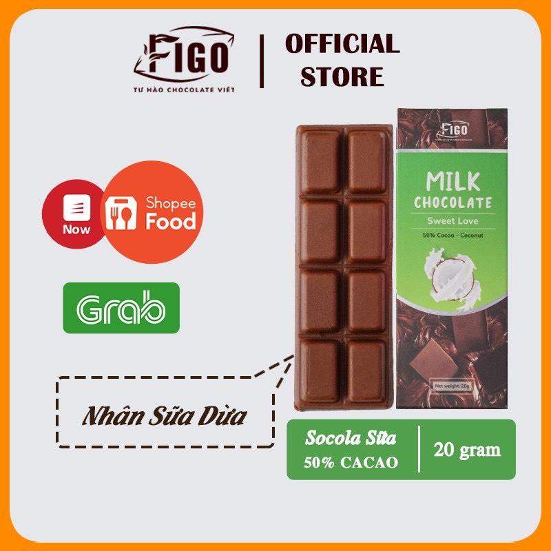 Kẹo socola sữa nhân Dừa 20g ăn vặt văn phòng FIGO