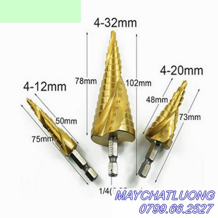 BỘ 3 MŨI KHOAN THÁP THẲNG ,XOẮN CỠ LƠN HSS
