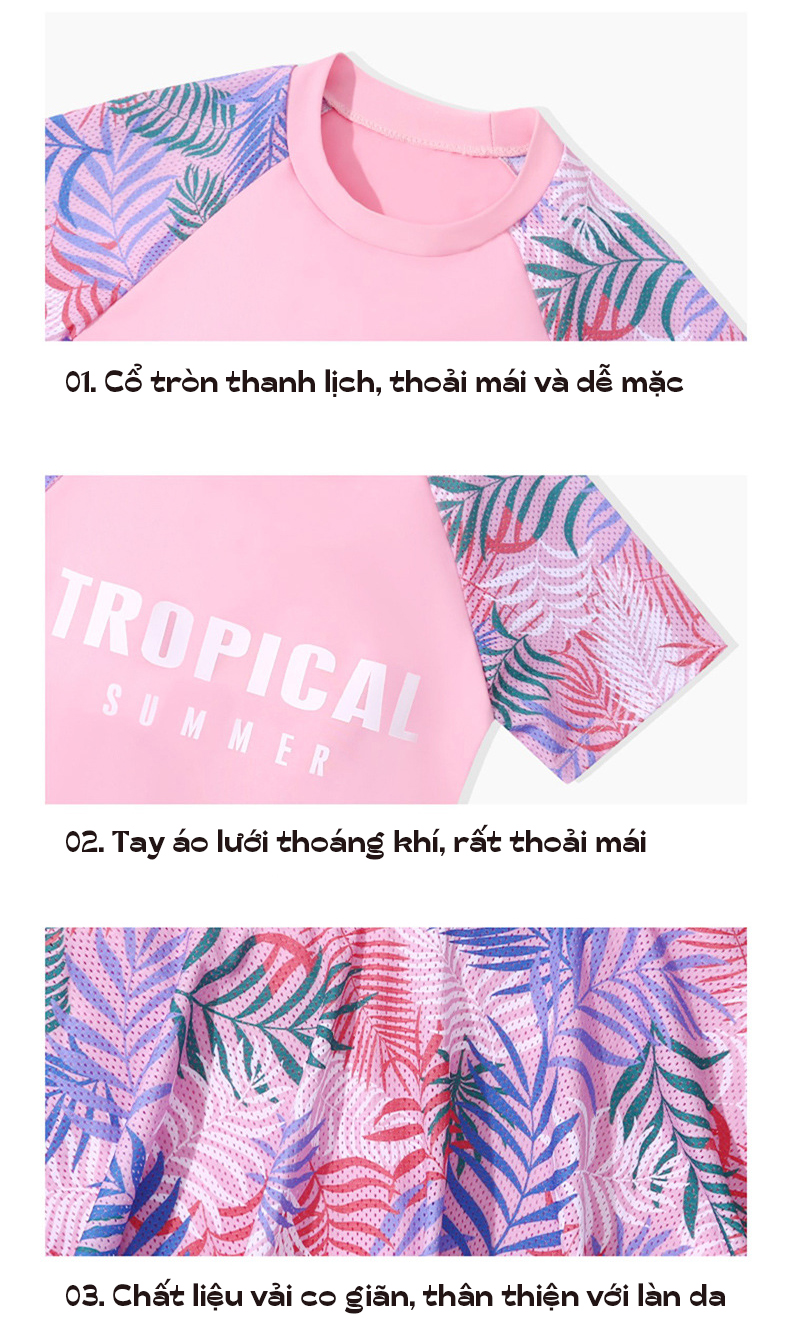 Bộ bơi nữ 2 mảnh dáng áo bơi thun tay ngắn &amp; quần váy đùi nữ tính, phong cách trẻ trung, chất thun bơi lạnh đẹp, co giãn tốt, mịn mát, có size lớn | KT604
