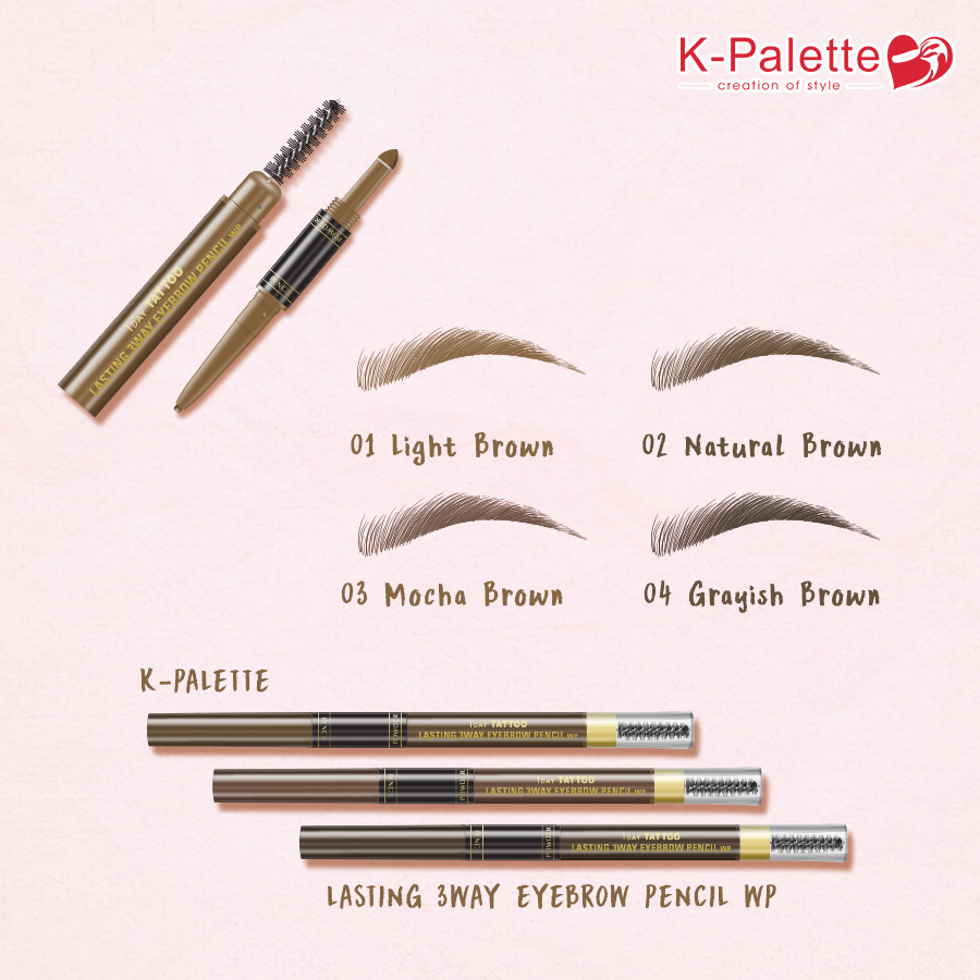 Chì kẻ lông mày 3 đầu chống nước KPALETTE