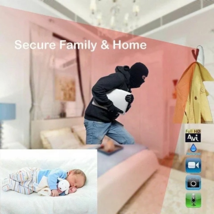 Móc quần áo - Camera móc áo mini hidden 1080p - Camera giám sát phát hiện chuyển động - Camera móc quần áo