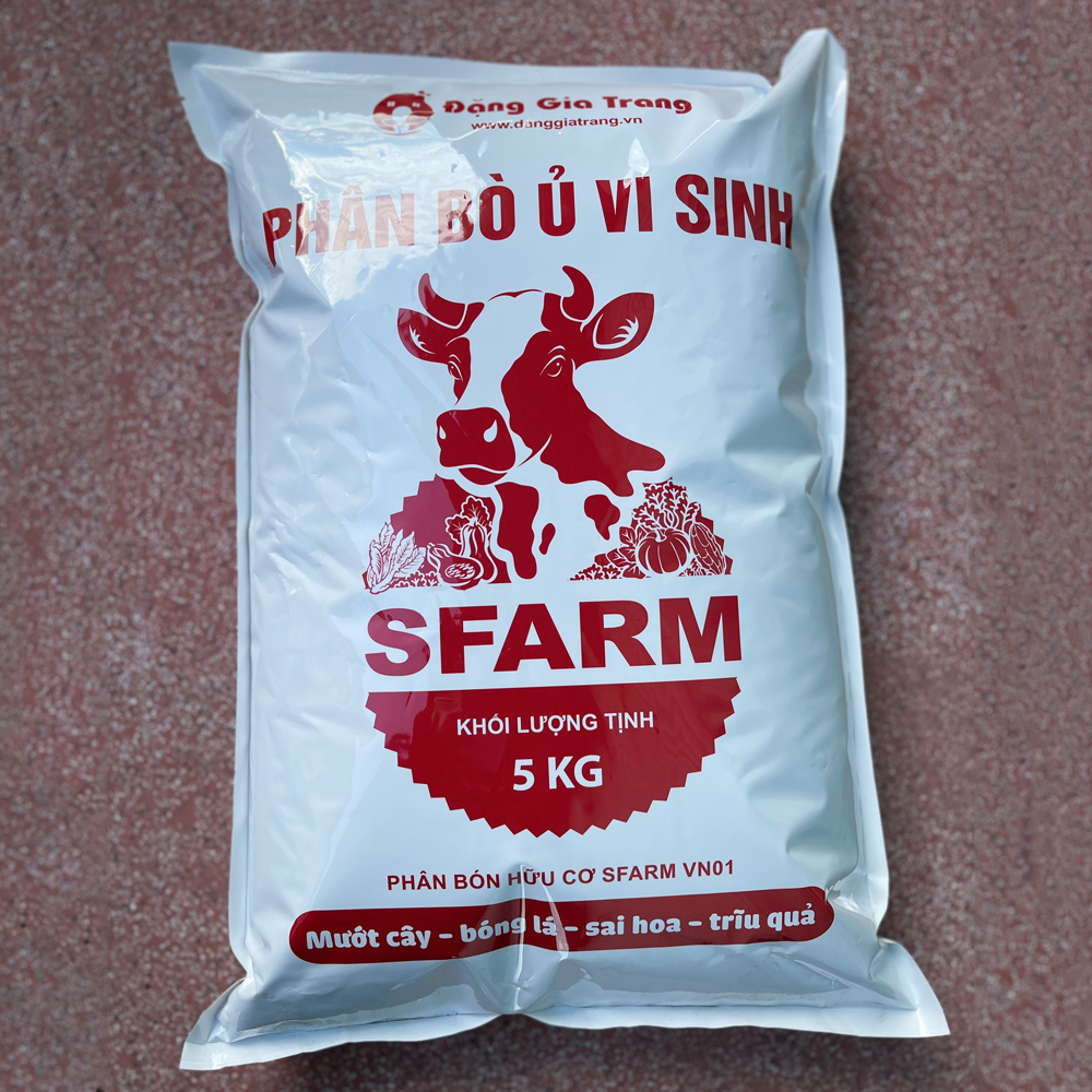 Phân bò ủ vi sinh SFARM đã qua xử lý - Túi 5kg