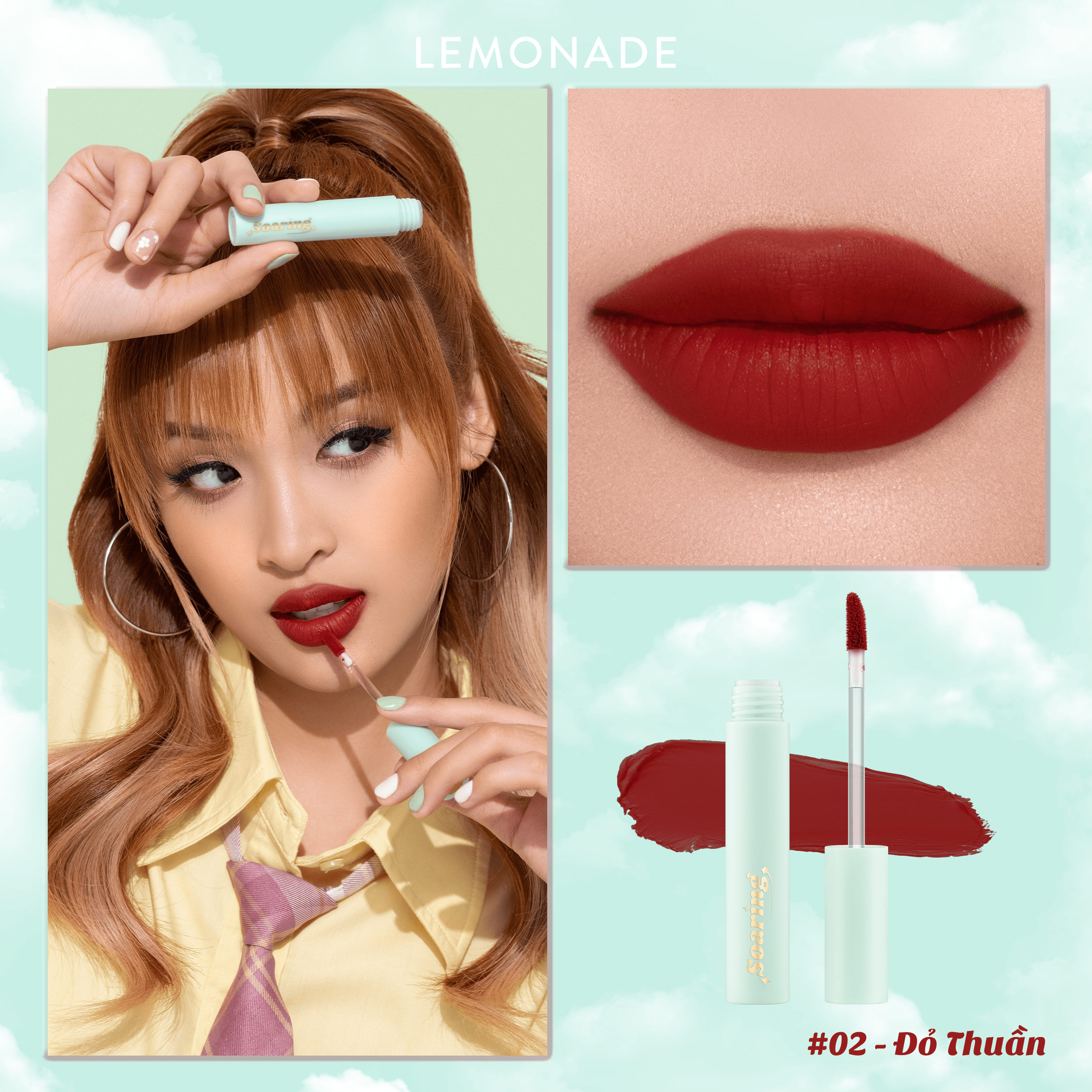 Combo 02 son kem lì nhẹ môi Lemonade Soaring Lipcream 3.6gx2 - #04. Nâu chocolate