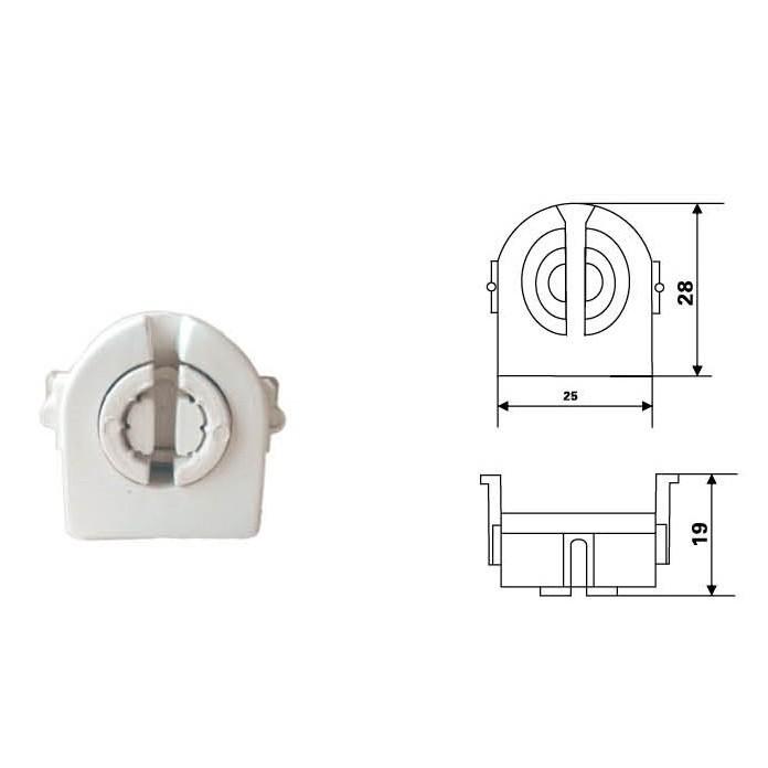 Combo 10 cái đui đèn huỳnh quang / tube LED T8 G13 250V 50/60Hz - IMPA 791538, 791521, 791522 (791538-FL-LAMP HOLDER SUPPORT