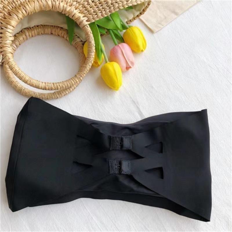 Áa bra quây, cài sau có đệm ngực, chất vải su lụa băng siêu mát, không dây, mềm mại, quyến rũ cho nữ Áo Women Đen - Da