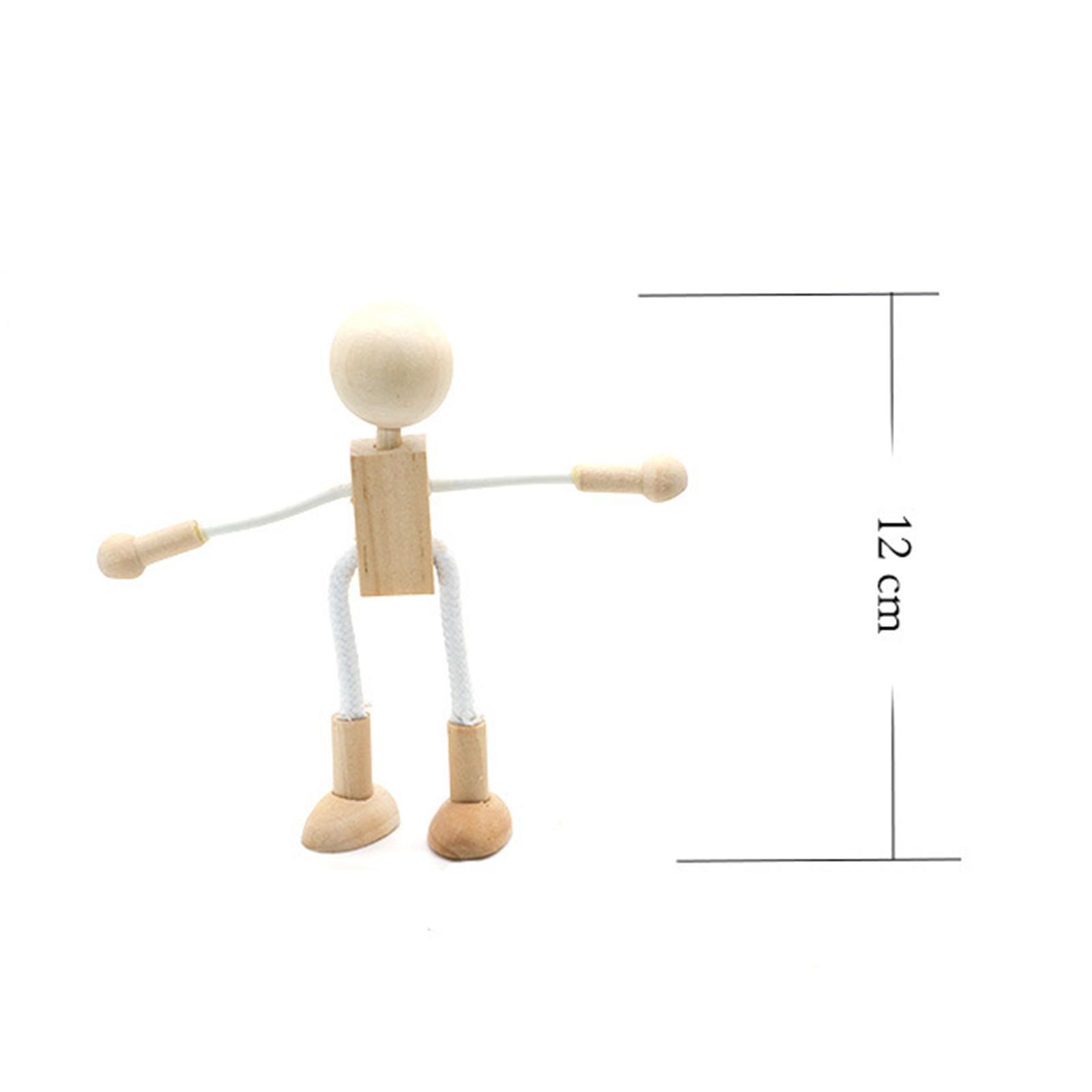 Wooden Doll Toy Figurine Adorable for Desktop Decor Early Learning Teenagers