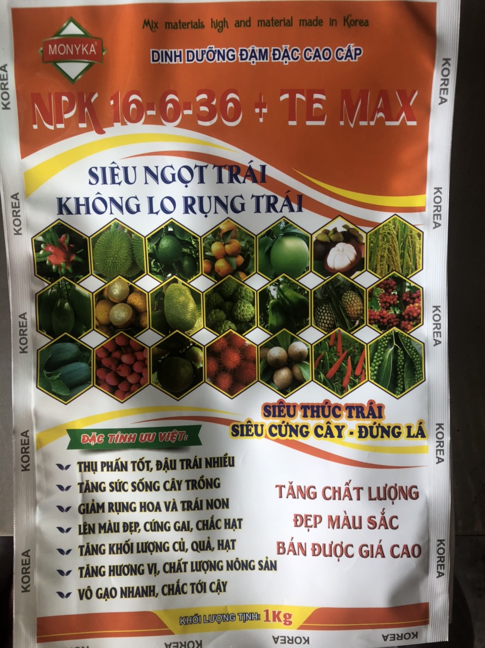 1KG NPK 16-6-36 TE MAX , PHÂN BÓN CỨNG CÂY , NẶNG KÝ