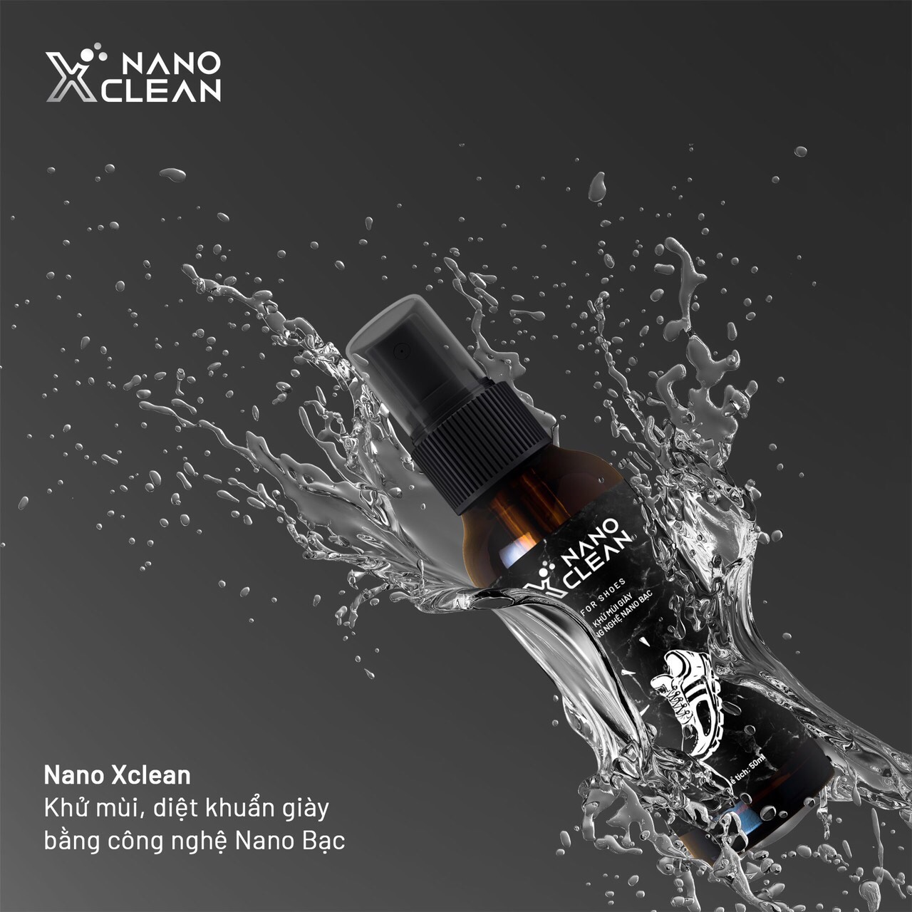 [Combo 3 ] Chai xịt khử mùi giày Nano Xclean Nano Bạc AHT Corp 50ml - Khử mùi, diệt khuẩn giày dép