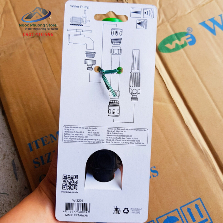Vòi xịt tưới cây nối ống mềm 14mm-18mm AQUAMATE ĐÀI LOAN W3201